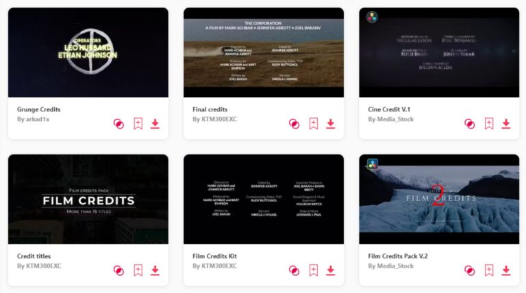 My 10 Favorite Davinci Resolve Credits Templates